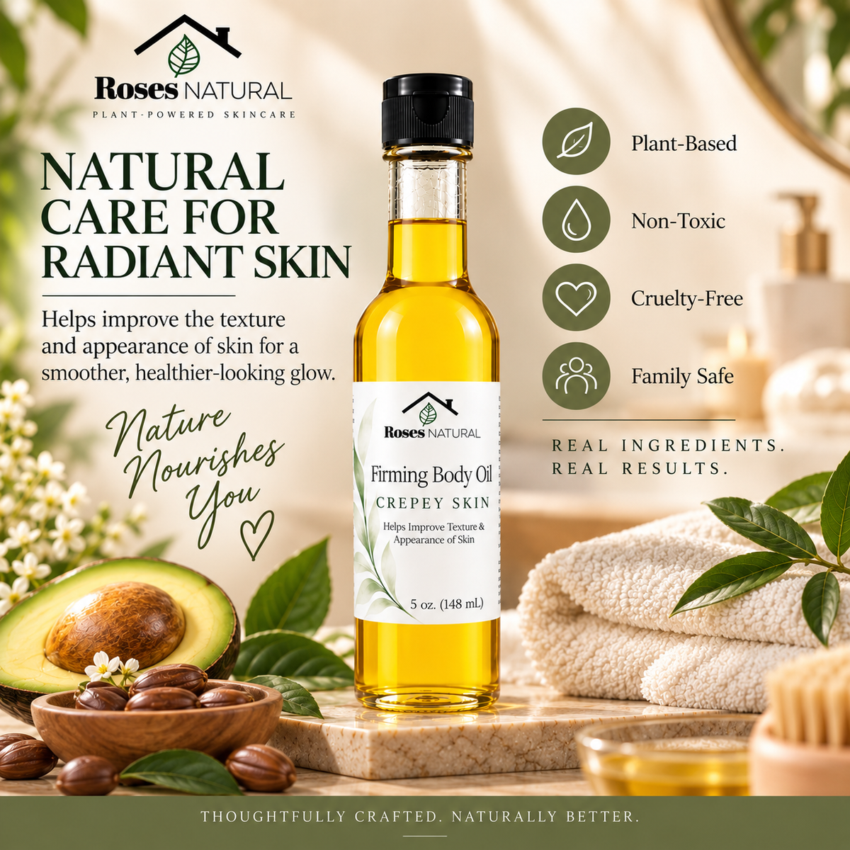 Natural Firming Body Oil - Crepey Skin