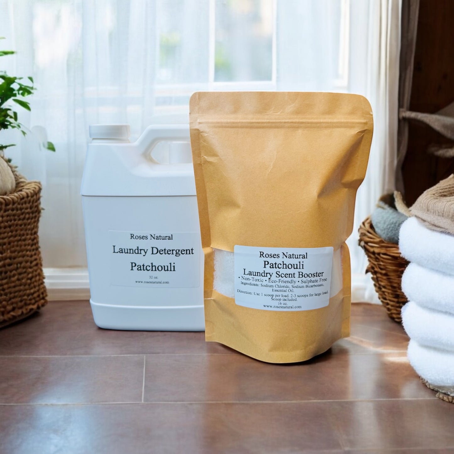 Roses Natural Pure Patchouli Laundry Bundle