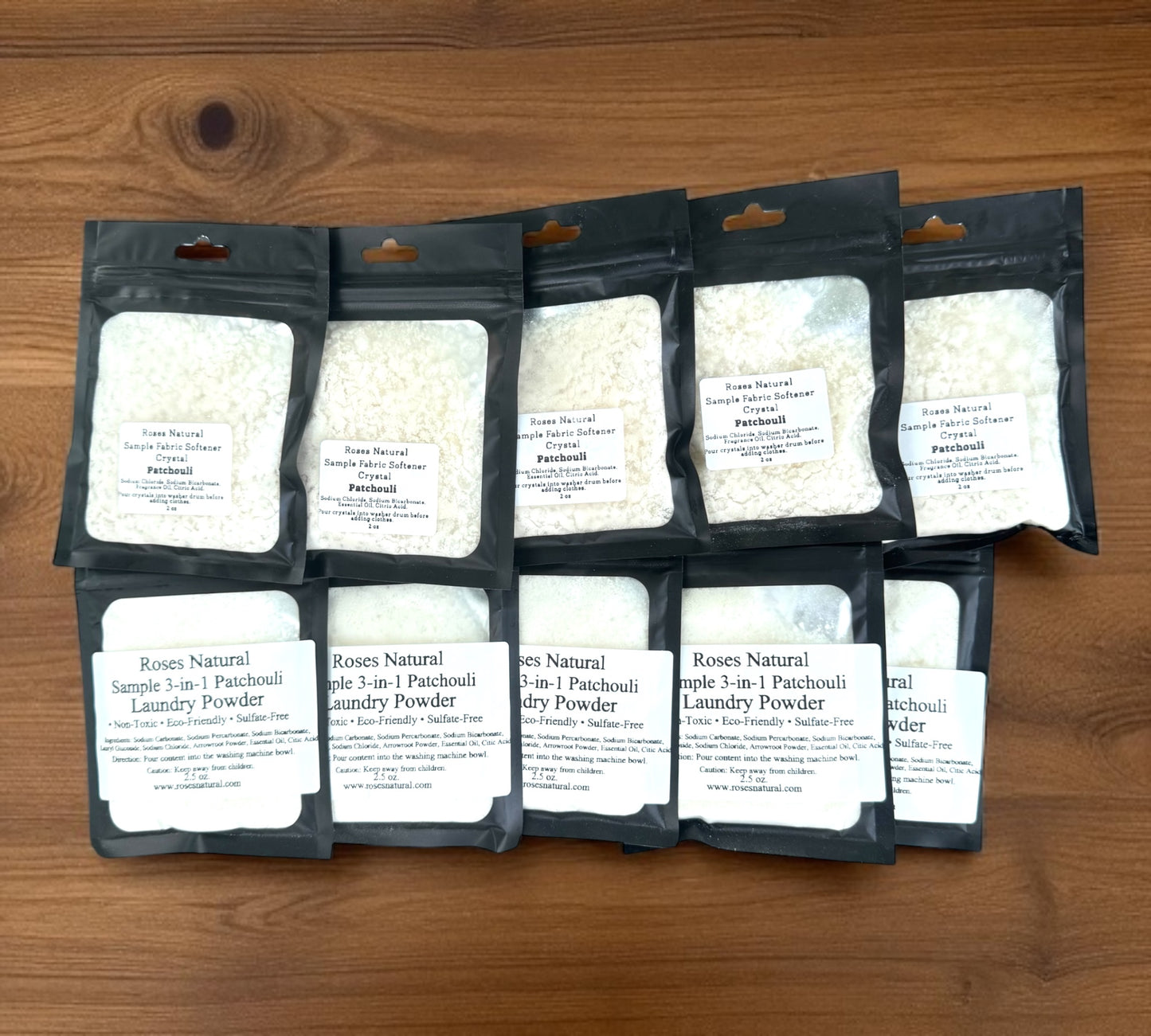 Roses Natural Sample 3-in-1 Laundry Powder & Fabric Softener Crystal Bundle