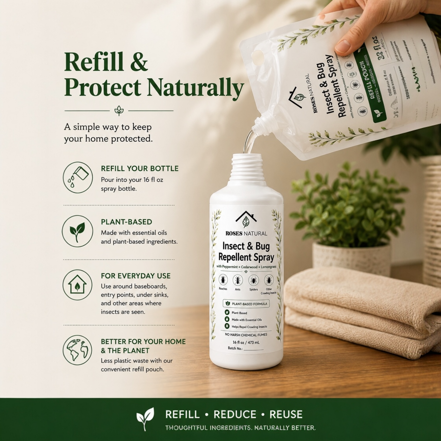 Roses Natural Plant-Based Insect & Bug Repellent Spray