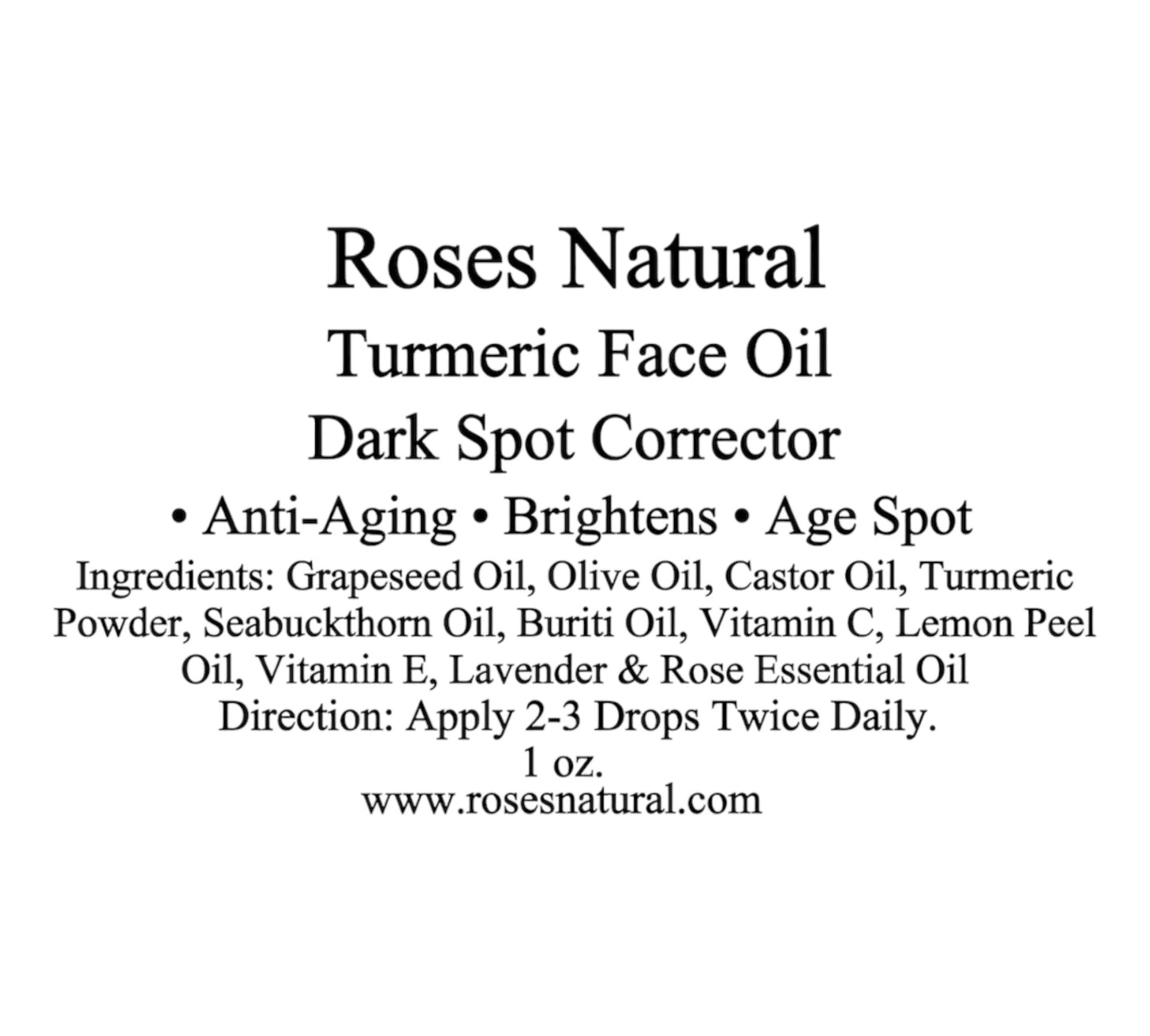 Turmeric Face Oil - Dark Spot Corrector