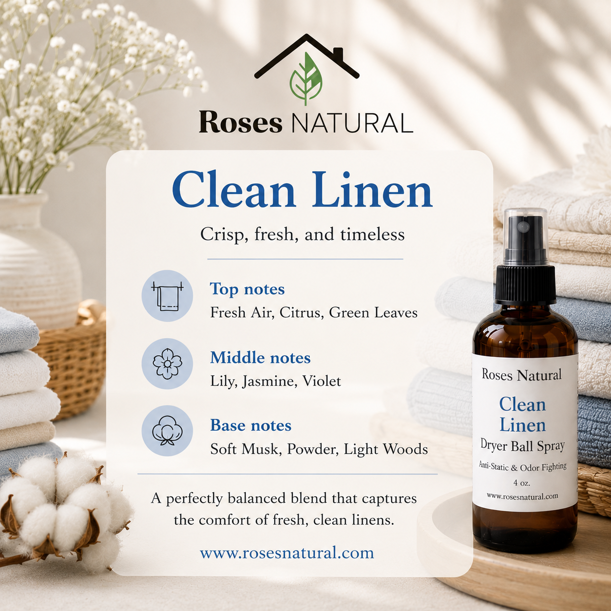 Plant-Based Laundry Detergent Liquid & Dryer Ball Spray Bundle