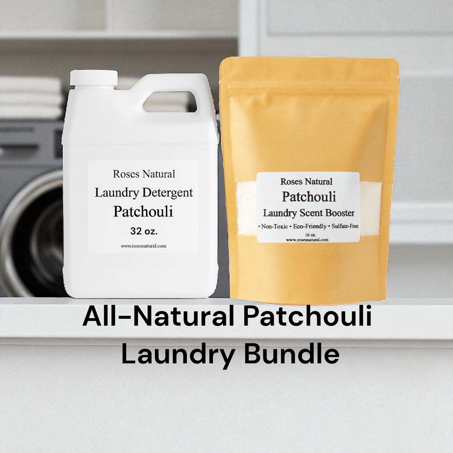 Roses Natural Pure Patchouli Laundry Bundle