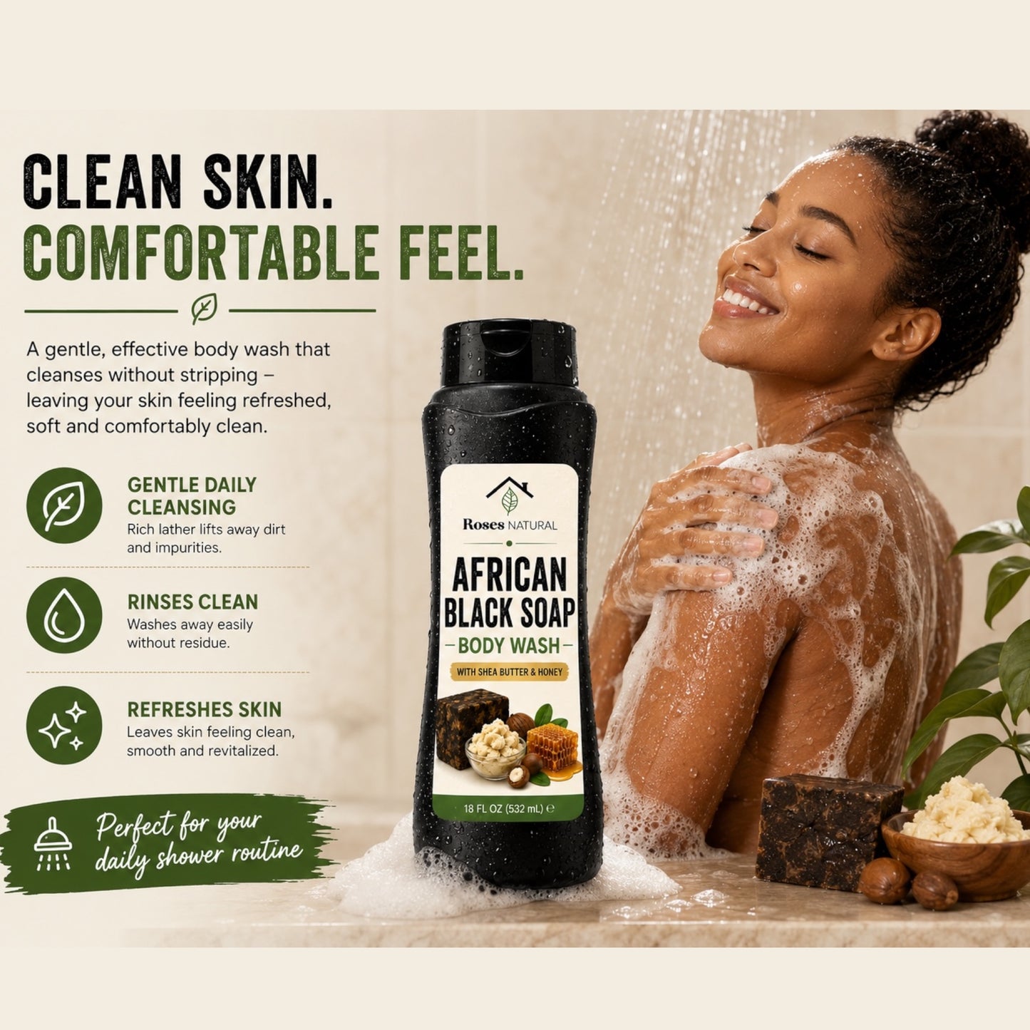 Liquid African Black Soap - Unscented