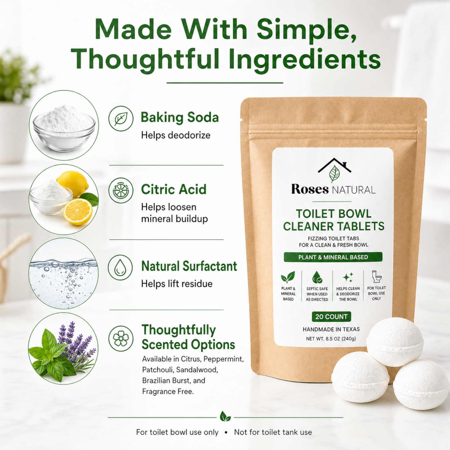 Natural Toilet Tablets/Pods Cleaner