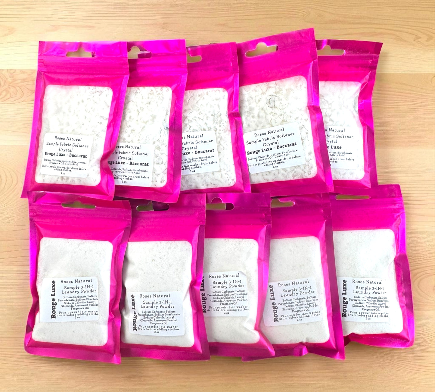 Roses Natural Sample 3-in-1 Laundry Powder & Fabric Softener Crystal Bundle