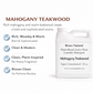 Mahogany Teakwood laundry detergent bottle with product details on a white background