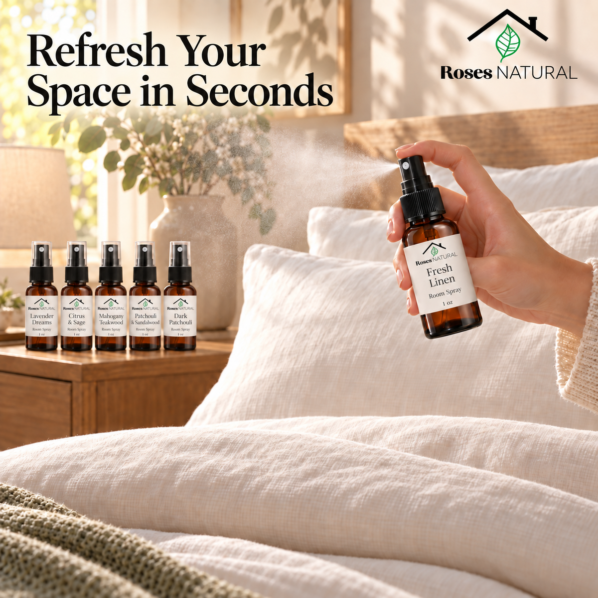 Room Spray Discovery Set – 6 Scents, 1 oz Each