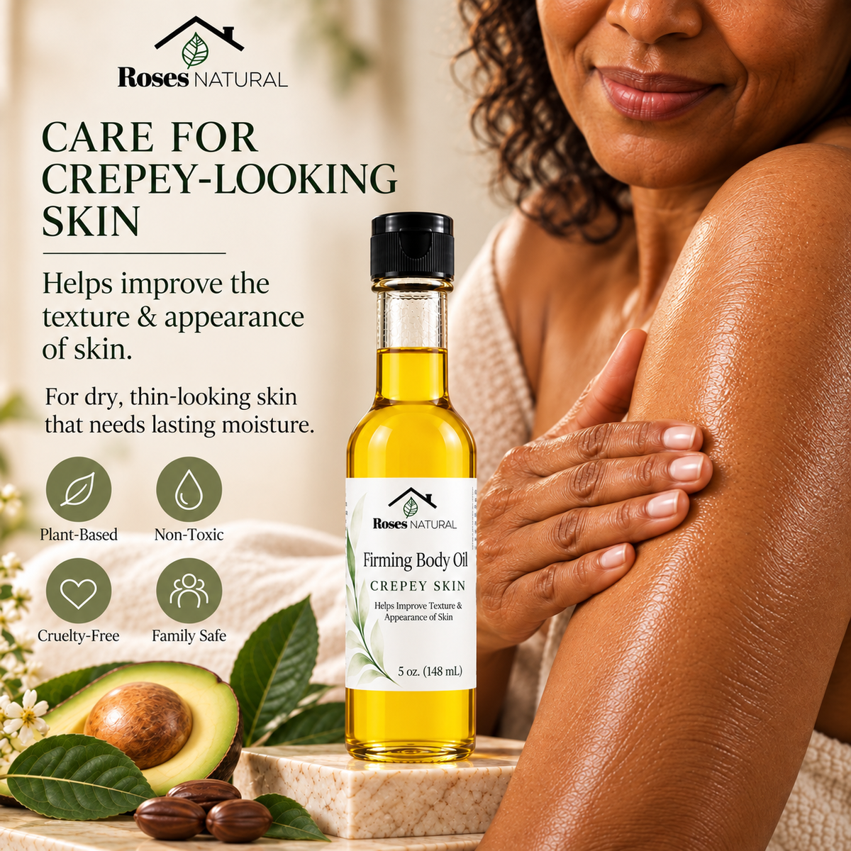 Natural Firming Body Oil - Crepey Skin