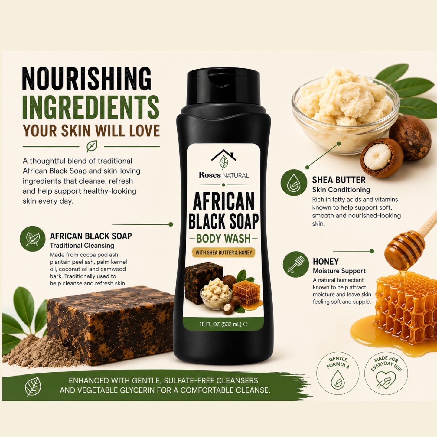 Liquid African Black Soap - Unscented