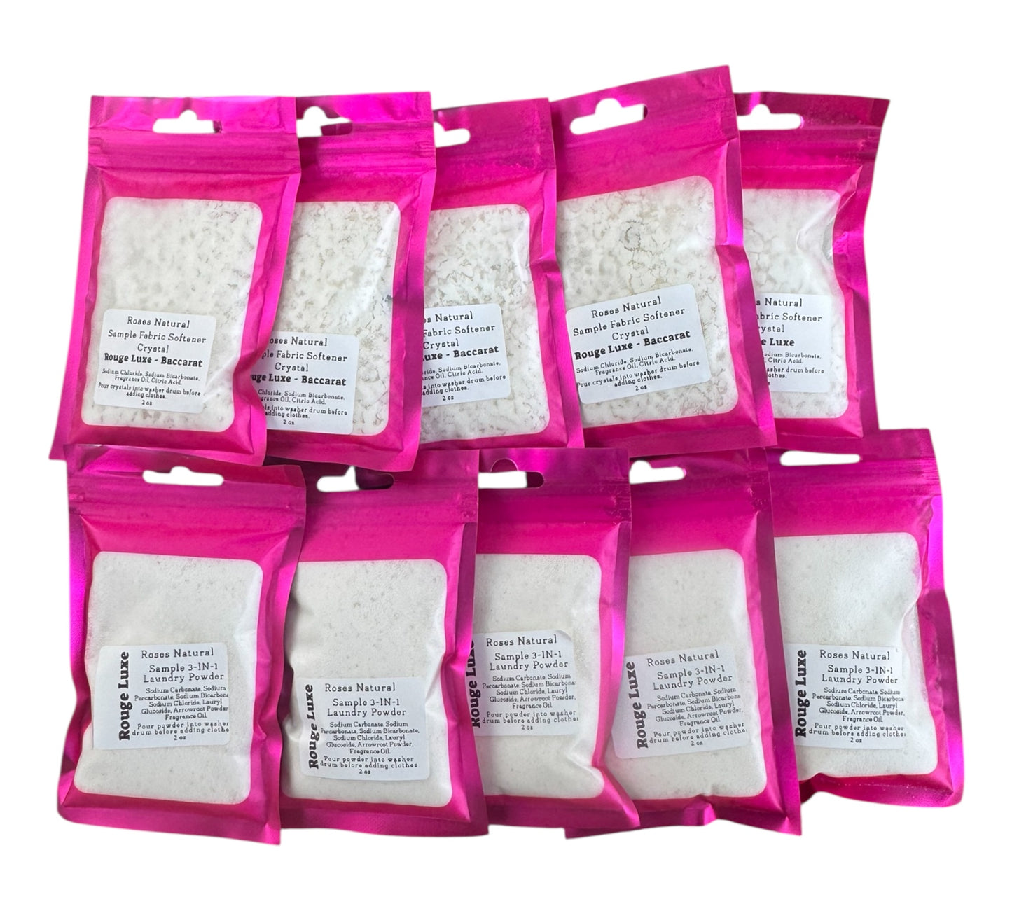 Roses Natural Sample 3-in-1 Laundry Powder & Fabric Softener Crystal Bundle