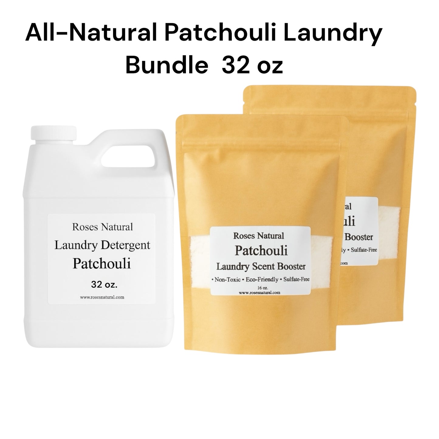 Roses Natural Pure Patchouli Laundry Bundle