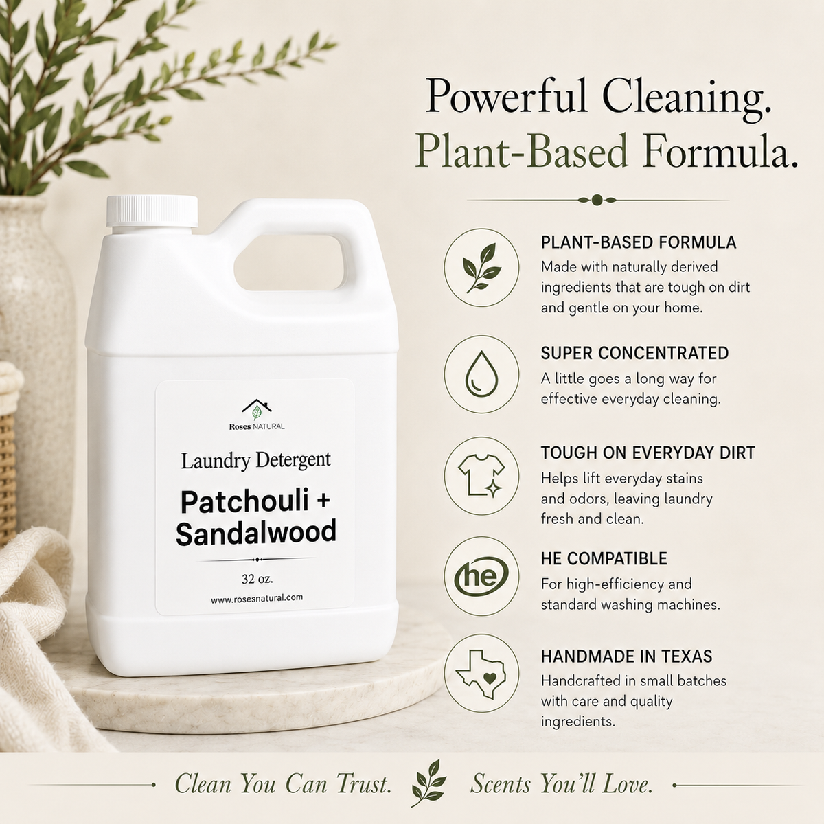 Patchouli + Sandalwood Laundry Detergent