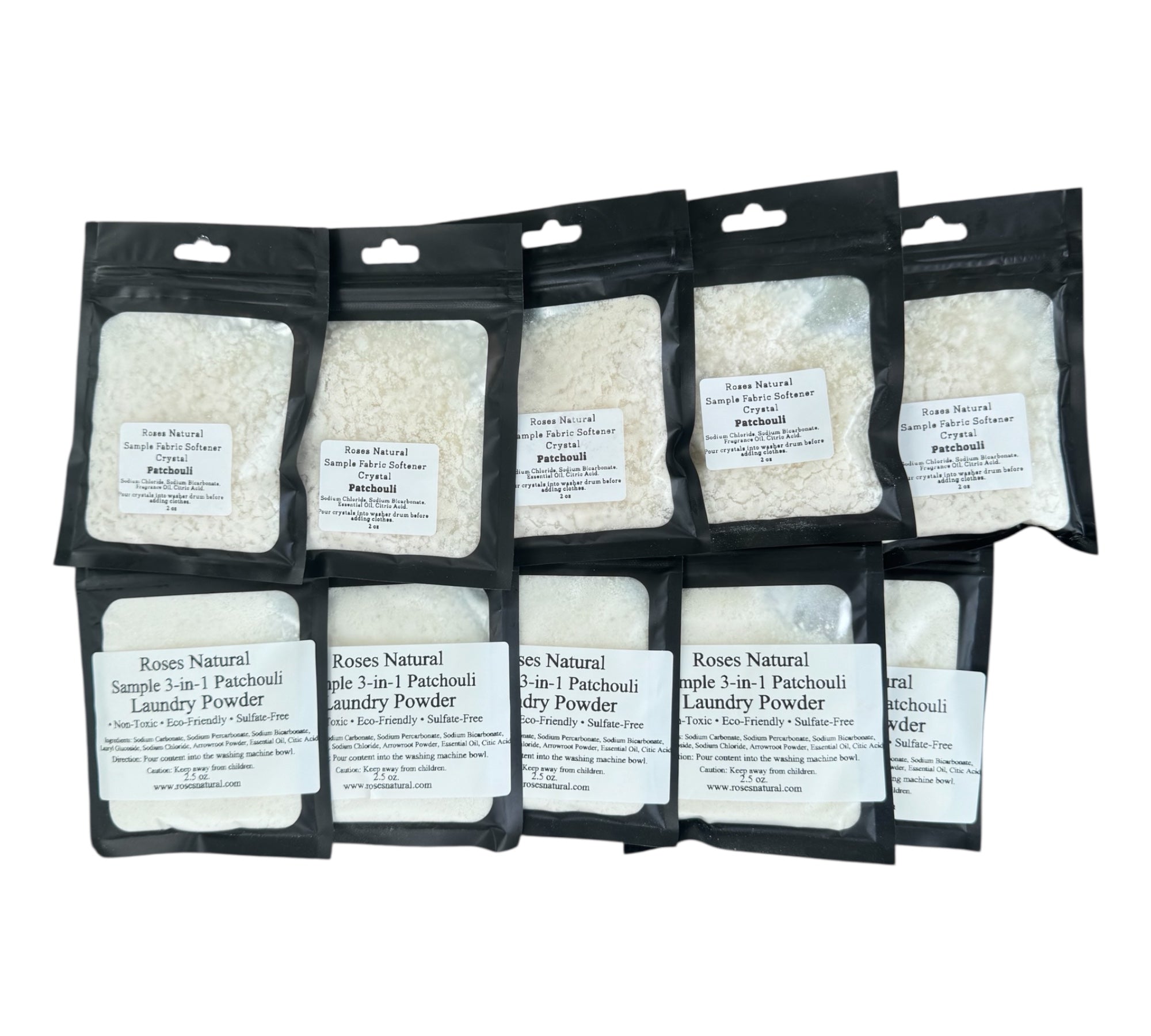 Roses Natural Sample 3-in-1 Laundry Powder & Fabric Softener Crystal B