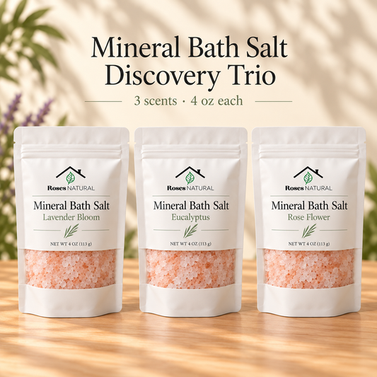 Roses Natural Mineral Bath Salt Discovery Set | 3, 5 or 9 Varieties