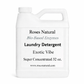 White laundry detergent container with text on a white background Exotic Vibe Scent 