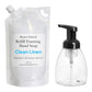 Refillable foaming hand soap set with pump bottle and packaging labeled 'Roses Natural'.
