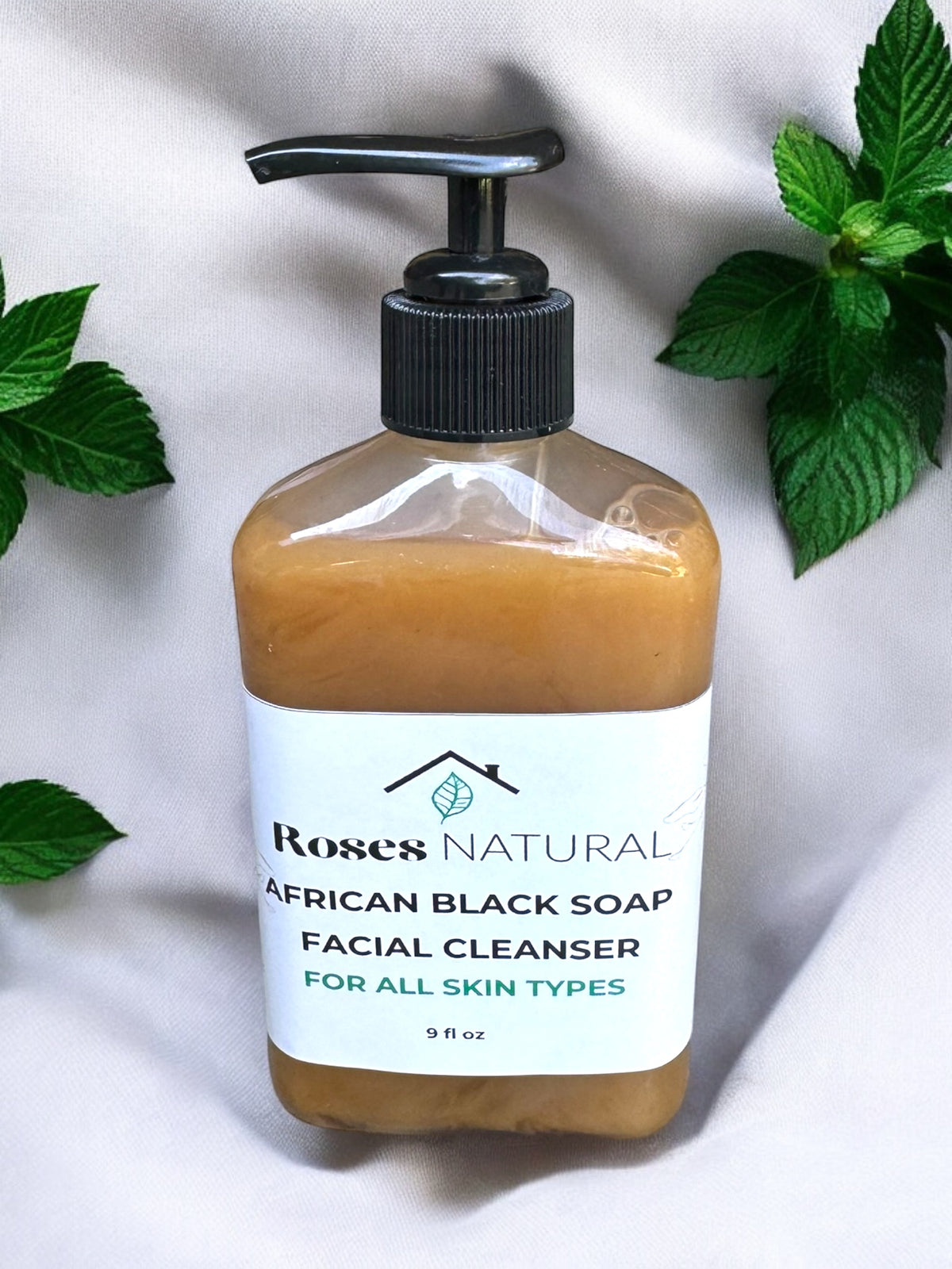 African Black Soap Facial Cleanser | Plant-Based & Natural | Roses Natural