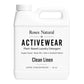 Roses Natural Activewear laundry detergent container on a white background Clean Linen Scent 