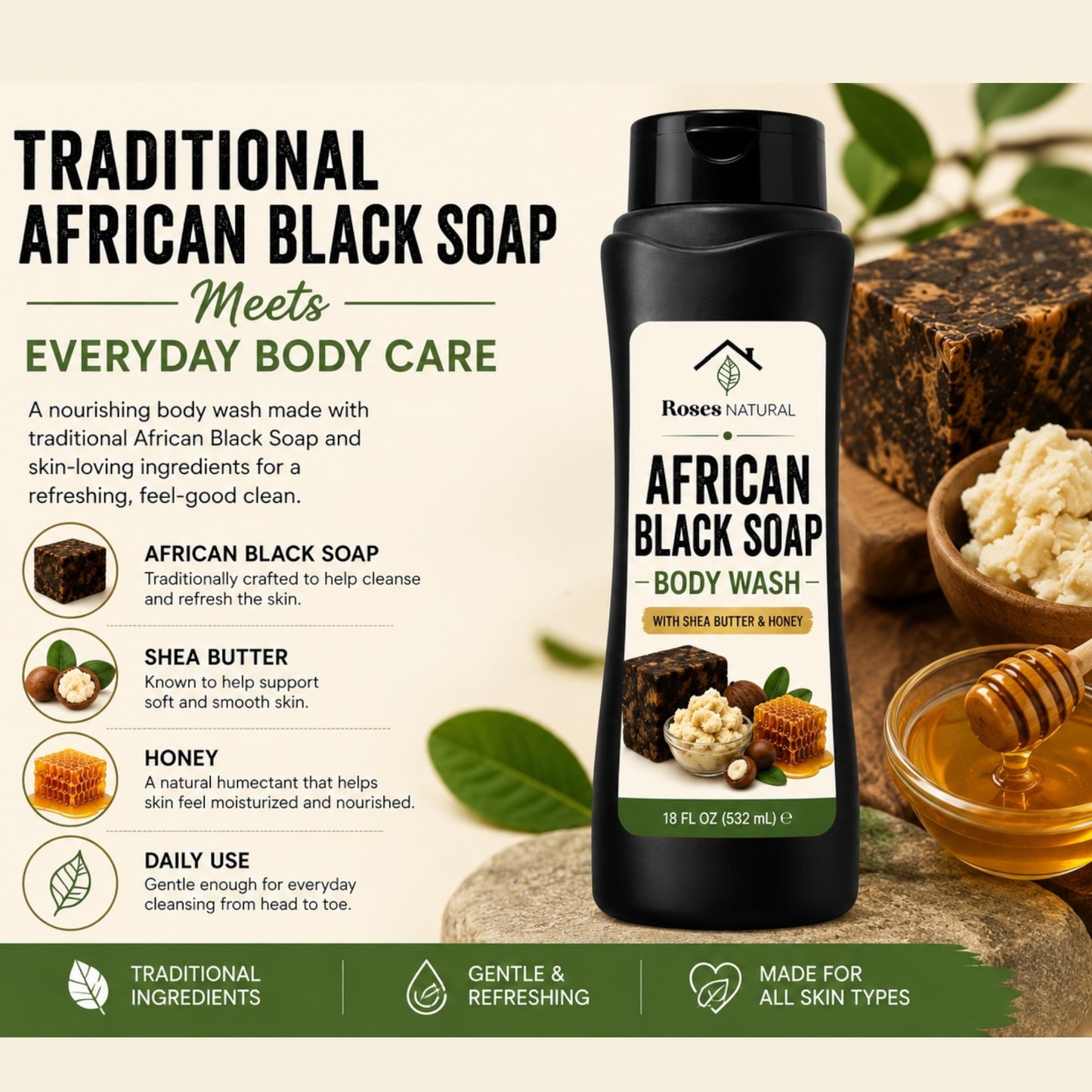 Liquid African Black Soap - Unscented