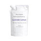 Refill pouch of Lavender Lemon liquid hand soap by Roses Natural on a white background