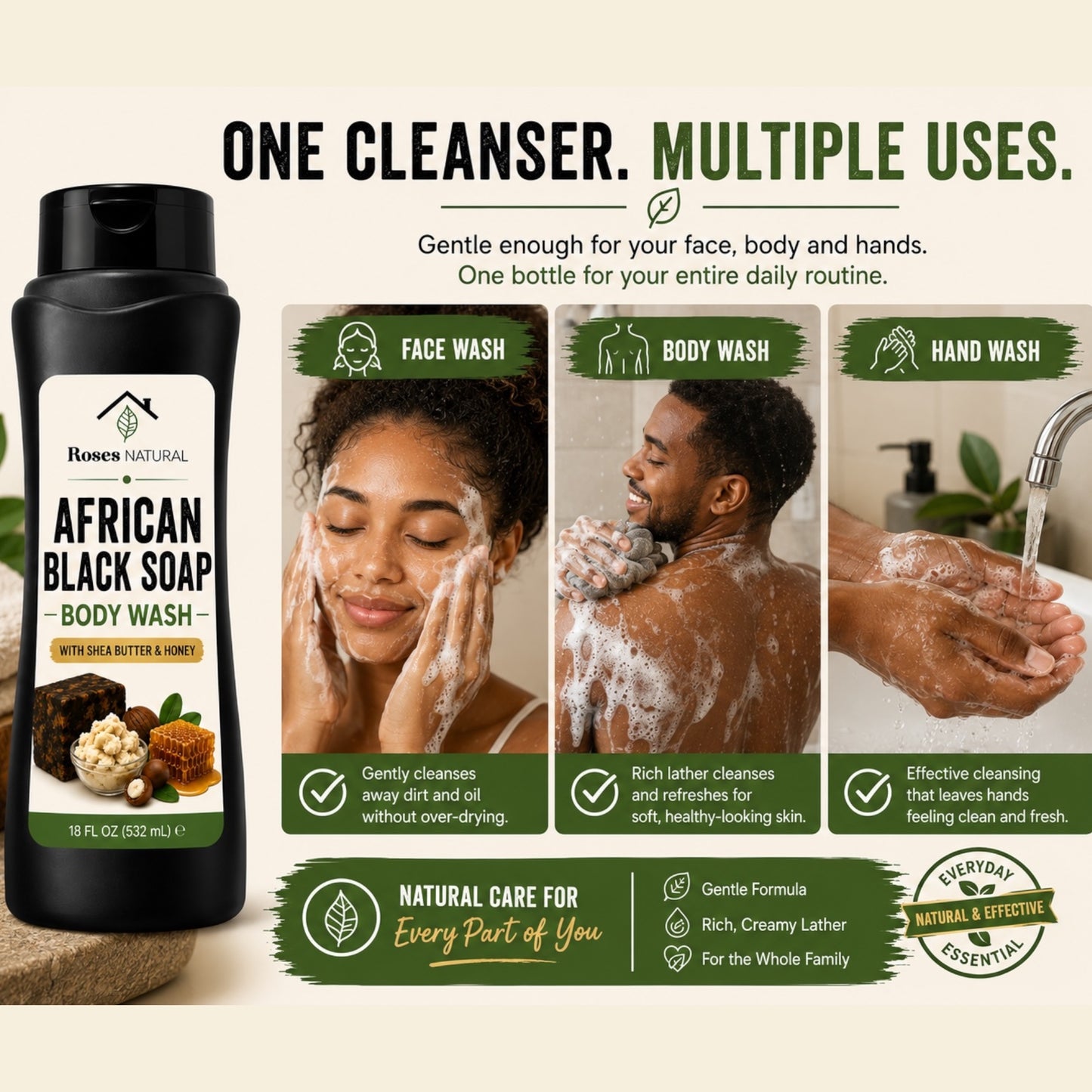Liquid African Black Soap - Unscented