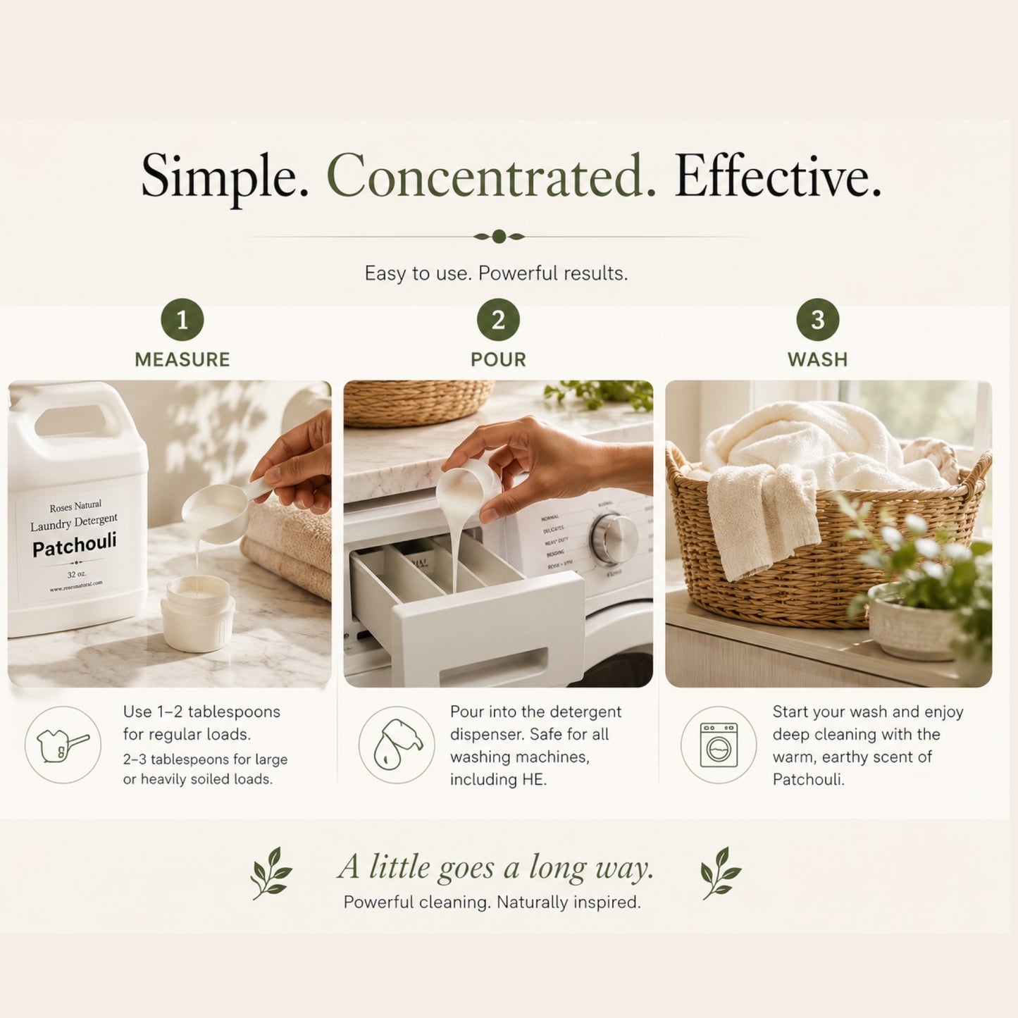 Roses Natural Patchouli Laundry Detergent | Plant-Based • HE Compatible