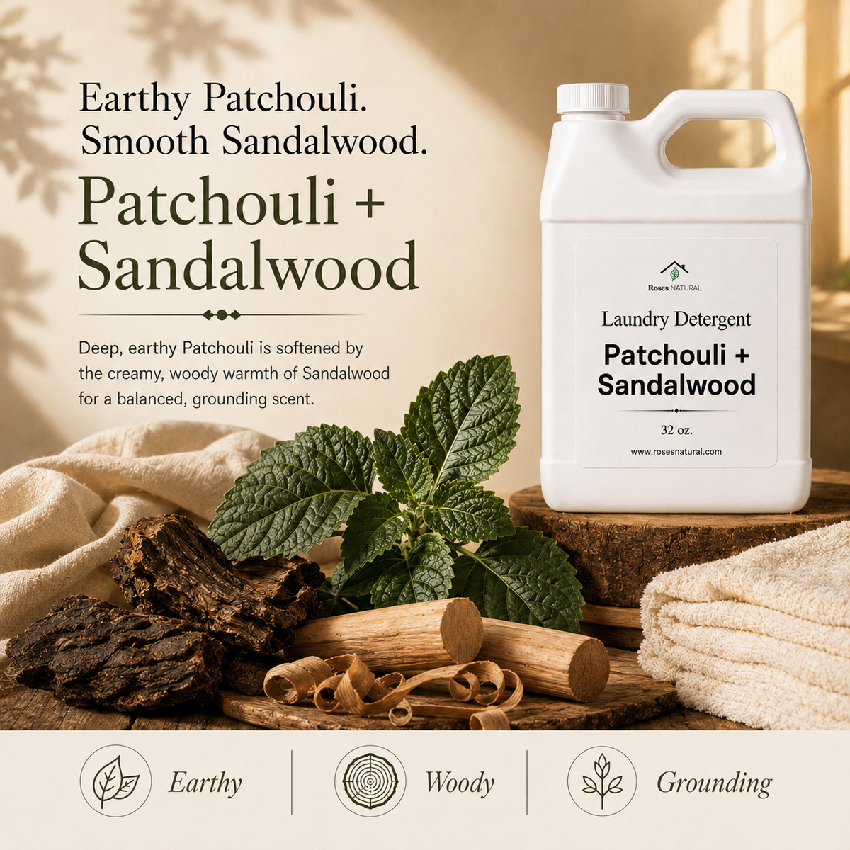 Patchouli + Sandalwood Laundry Detergent