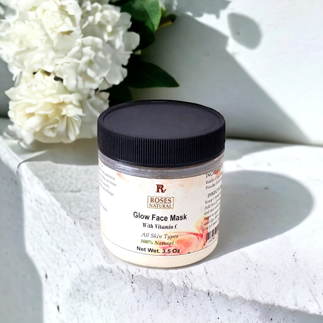 Glow Face Mask Powder | Plant-Based & Brightening | Roses Natural