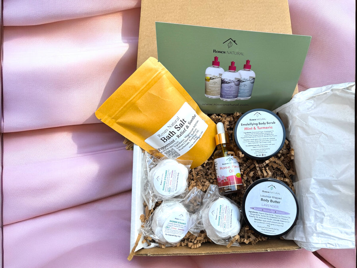 Pampered Gift Box & Luxurious Self Care Set – Roses Natural